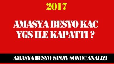 Amasya Üniversitesi Besyo Kaç YGS İle Kapattı 2017 ?